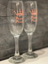 Load image into Gallery viewer, Prosecco Princess Champagne Flute Glasses (Set of 2)