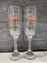 Load image into Gallery viewer, Prosecco Princess Champagne Flute Glasses (Set of 2)