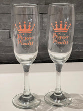 Load image into Gallery viewer, Prosecco Princess Champagne Flute Glasses (Set of 2)