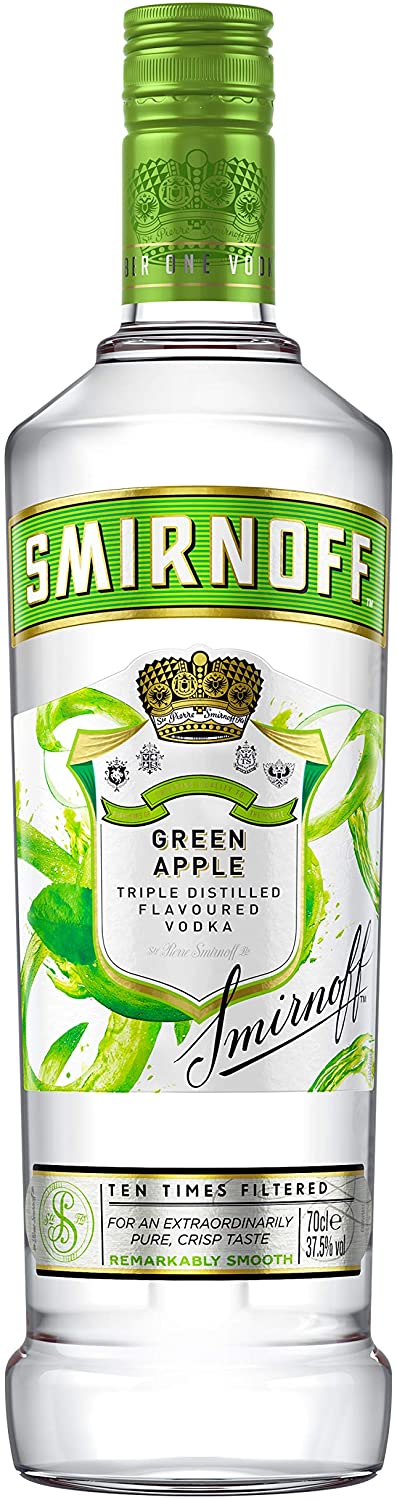 Smirnoff Green Apple Flavoured Vodka 70 cl