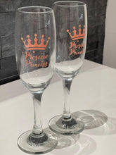 Load image into Gallery viewer, Prosecco Princess Champagne Flute Glasses (Set of 2)
