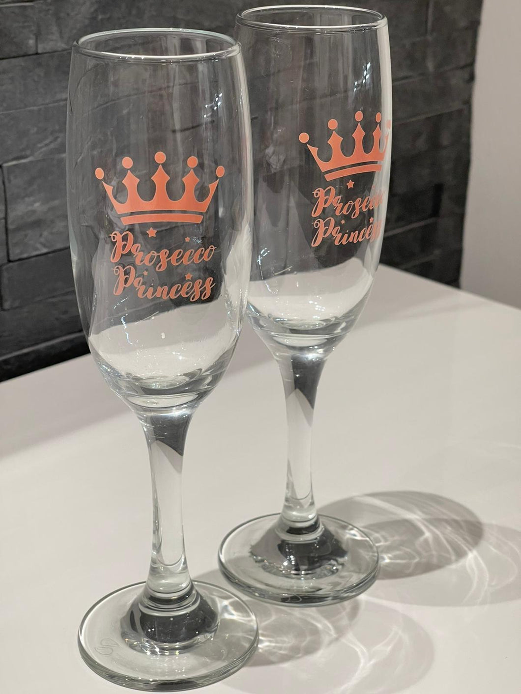 Prosecco Princess Champagne Flute Glasses (Set of 2)