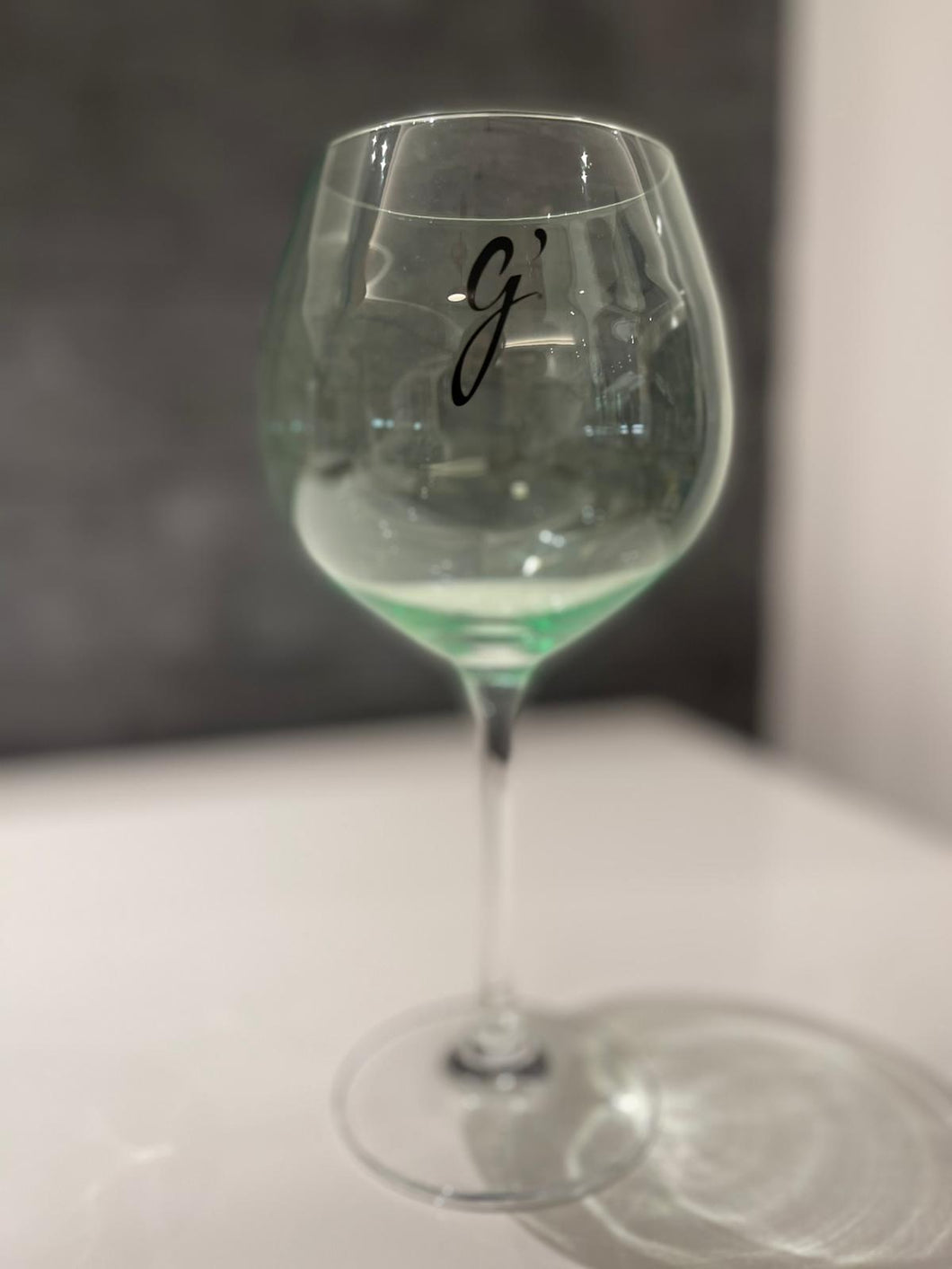 G'Vine Gin Copa Balloon Glass - Green Bowl, White Stemed Gin/Cocktail Glass