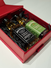 Load image into Gallery viewer, Jack Daniels Doubles Gift Box - Old No.7 &amp; Apple Tennessee Whiskey Miniature Bottles - 5cl - Red Gift Box with Grosgrain Ribbon
