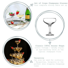 Load image into Gallery viewer, Vintage Babycham Style Glass - 1920s Classic - Champagne Saucer/Coupe-(Set of 2)
