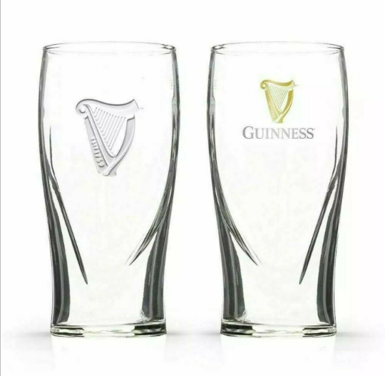 Guinness Embossed Harp Pint Glass 20oz (Each)